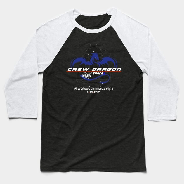 Crew Dragon Module Stars Crewed Flight Baseball T-Shirt by Prolifictees